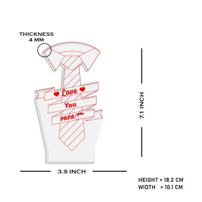 3D Illusion Love You Papa  Night Lamp with Warm White Color Birthday Gift For Papa